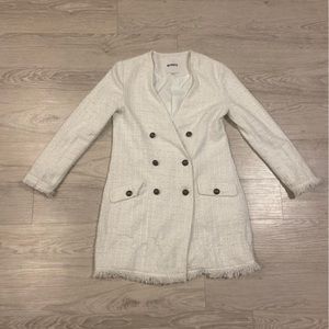 BB DAKOTA Long White Button Up Coat